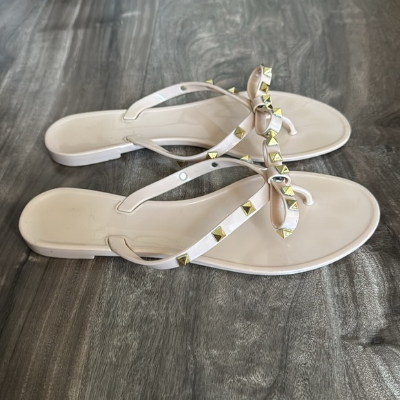 Studded Cream Sandals - Picture 3 of 4